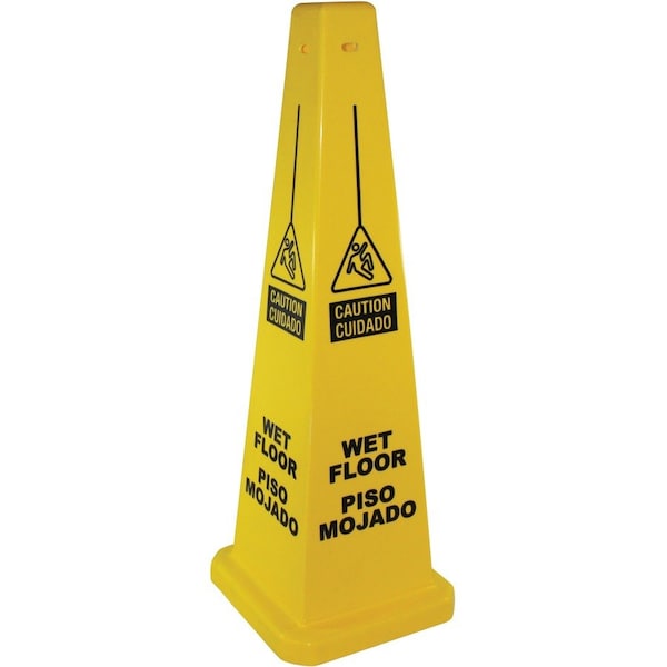 Impact Products Floor Sign, 36 1/4 in Height, 12 1/4 in Width, Plastic, English, Spanish 23879 - main