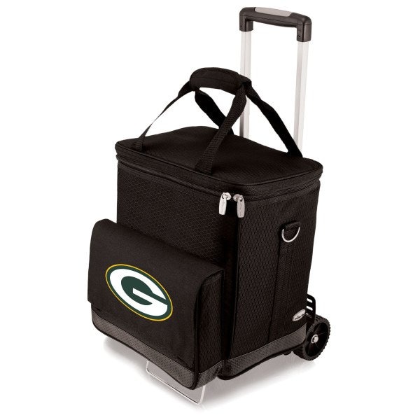 Picnic Time Family Of Brands NFL Green Bay Packers - Cellar 6-Bottle Wine Carrier & Cooler Tote with Trolley 660-85-179-124-2 - main
