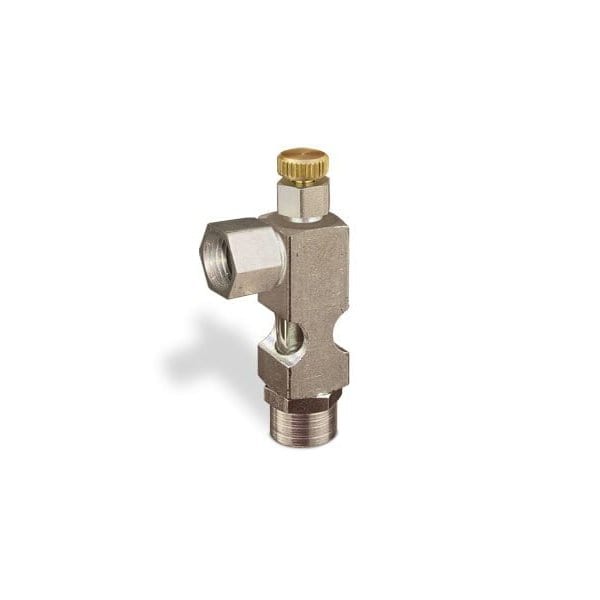 Oil-Rite Angle Sight Feed Valve w/1/4in. Inlet, Solid Gasket - Hndwhl, 1/4in. Female NPT, 1/4in. Female NPT B1628-133B2HW - main