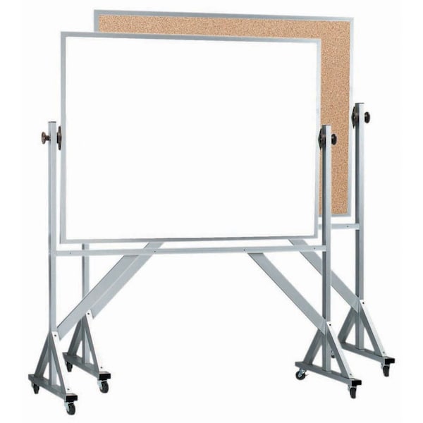 Aarco Reversible Freesting/Mobile Combination Board, Clear Satin Anodized Al Frame, 42''HX60''W WACB4260 - main