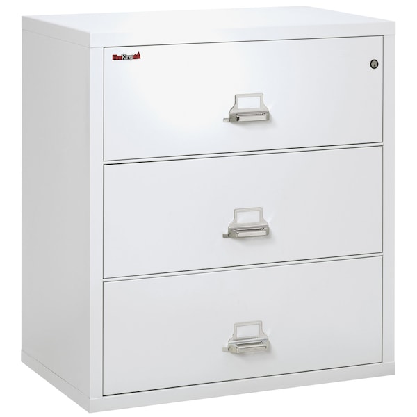 Fireking 3 Drawer, 1 Hr Fire & Impact Rated, 38" Wide Lateral Arctic White 3-3822-CAW - main