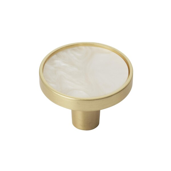 Amerock Accents 1-1/4 inch 32mm Diameter Gold/Mother of Pearl Cabinet Knob, 2PK 2PK36971MOP - main