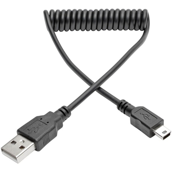 Tripp Lite Hi-Speed USB 2.0 to Mini-B Cable Coiled USB A-Mini-B M/M 6FT 6ft U030-006-COIL - main