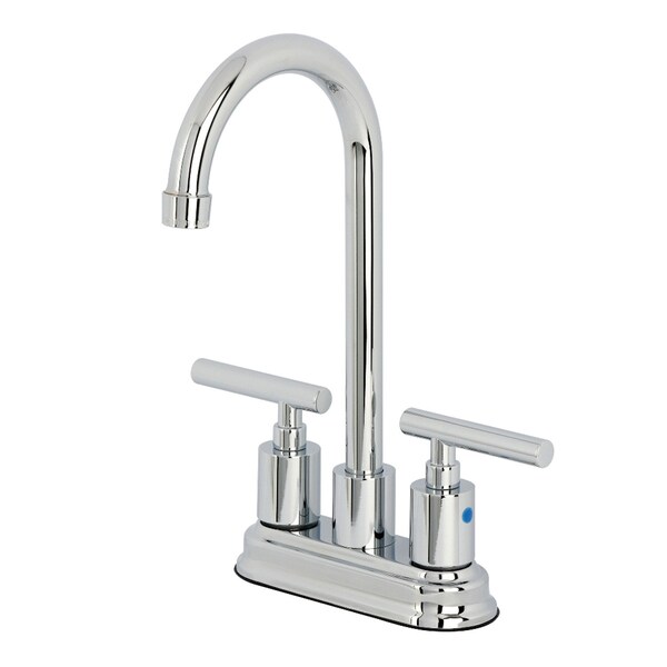 Kingston Brass Double-Handle 4" Centerset High-Arc Bar Faucet, Polished Chrome FB8491CML - main
