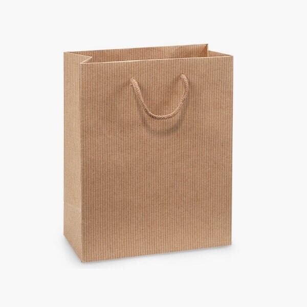 Nashville Wraps Kraft Pinstripe Gift Bags, Cub 8x4x10, 10PK KTCMKP - main