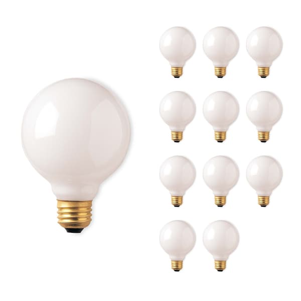 Bulbrite Incandescent G30 Medium Screw Base E26 White finish Light Bulb, 40 Watt, 12PK 861219 - main