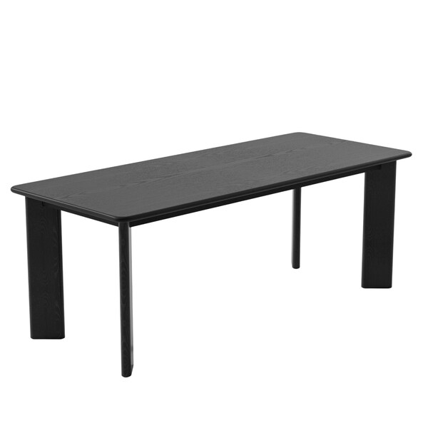 Homeroots 78" Black Solid Wood Oval Dining Table 712174 - main