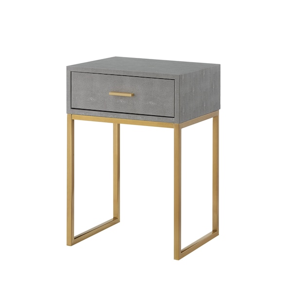 Homeroots 24" Gold and Gray End Table with Drawer 543906 - main