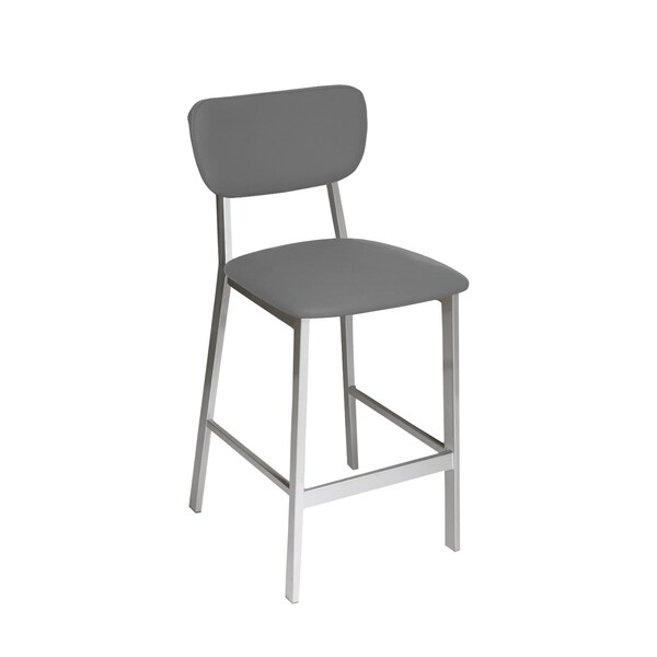 Bfm Seating Hamilton Side Barstool, Grade 3 Vinyl Seat & Back - Steel Frame - Platinum Finish JS10B2024-2024PL - main