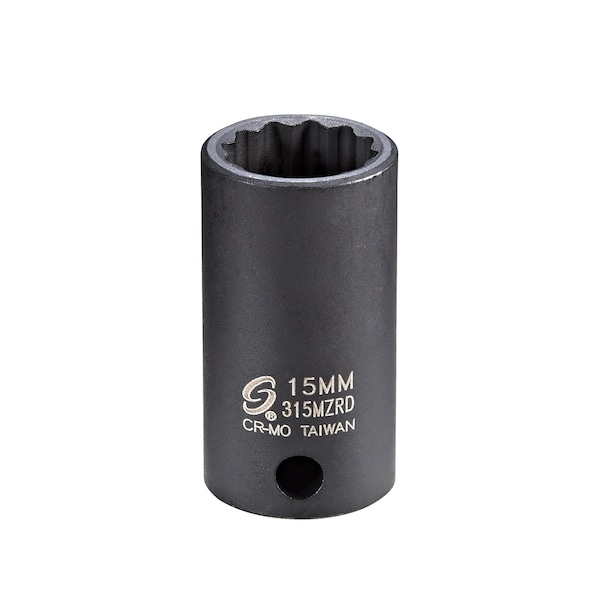 Sunex 3/8 in Drive 15Mm 12Pt Semi-Deep Impact Socket 315MZRD - main