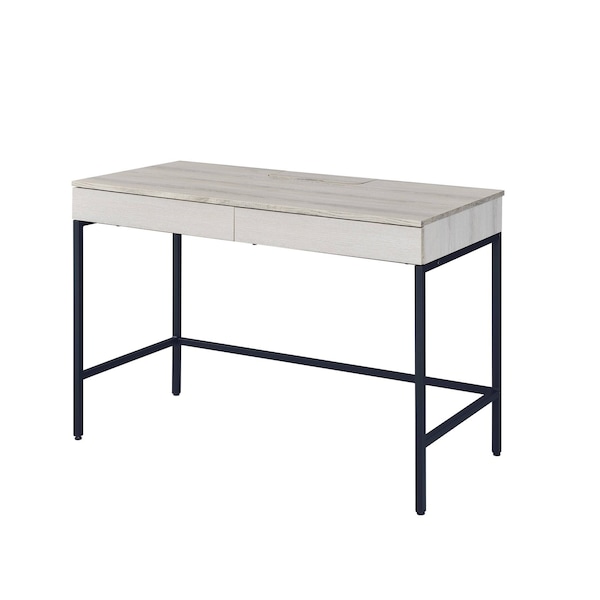 Homeroots 42" Natural and Black Writing Desk With Two Drawers 491423 - main