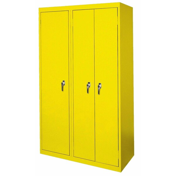Steel Cabinets Usa Steel Storage Cabinet, 42in L x 21in D x 72in H, 8 Adjustable Shelves, 3 Doors, Yellow AAH-42-3D-Y - main