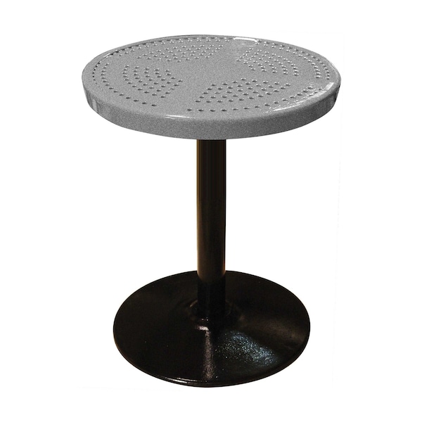 Leisure Craft 24" Round Perforated Pedestal Table, Portable, 30"H, Granite 24TAB30-GRANITE - main