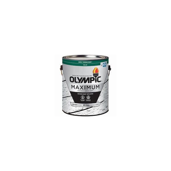 Olympic Stain and Sealant Maximum Solid Tintable White Base 1 Acrylic Latex 1 gal White 79601A/01 - main