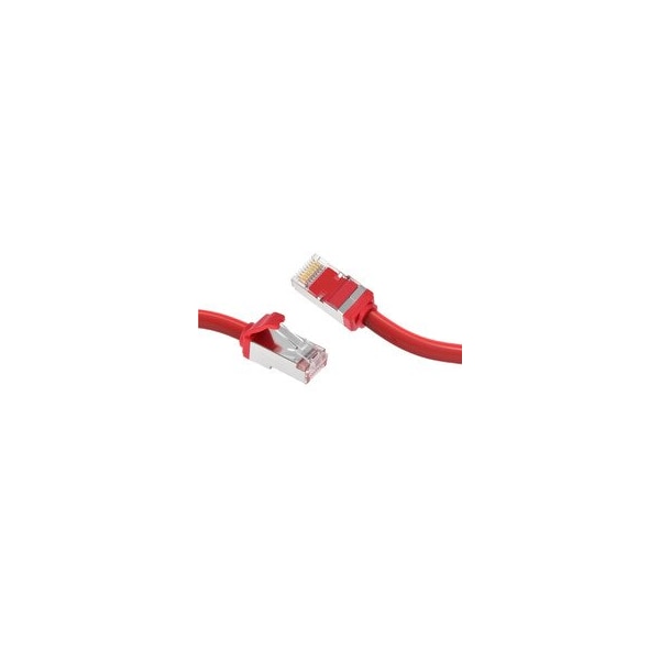 Cable Wholesale Slim Cat8 Red S/FTP Ethernet Patch Cable, Molded Boot, 40Gbps - 2000MHz, 6mm OD, 4-Pair 28AWG 13X8-67100.5 - main