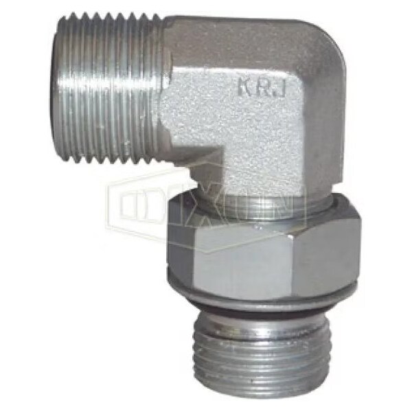 Dixon Hydraulic Elbow, 1-14 x 7/8-14 Nominal, Male Flat Face x Male SAE O-Ring Boss, Steel, Domestic FS6801-10-10 - main