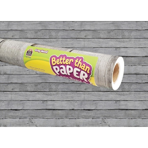 Teacher Created Resources Bulletin Board Roll - Bulletin Board, Poster, Student - 12 ft Height x 48in Width - Gray Wood 77035 - main