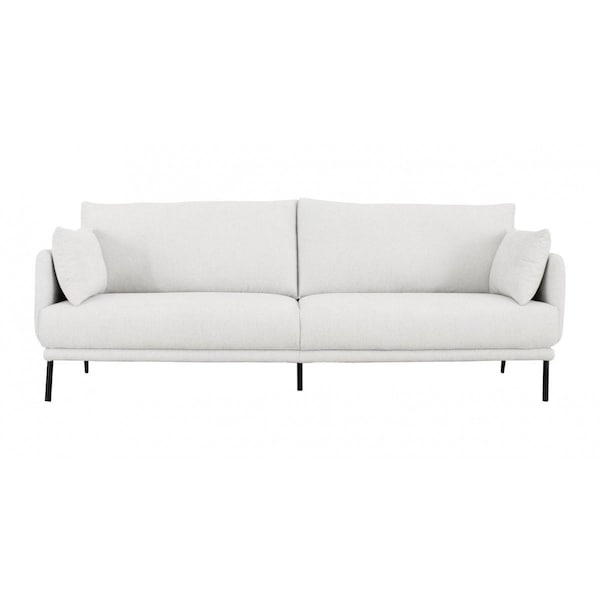 Homeroots 85" Off White Sofa With Black Legs 480936 - main