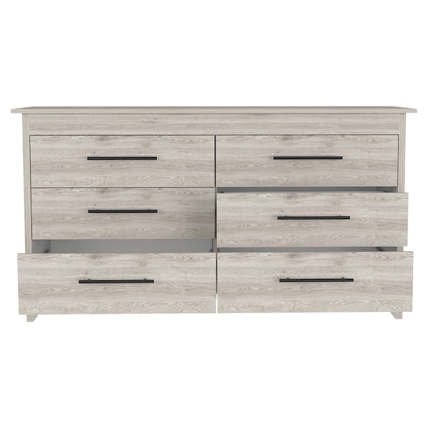Homeroots 59" Light Gray Six Drawer Double Dresser 544020 - main
