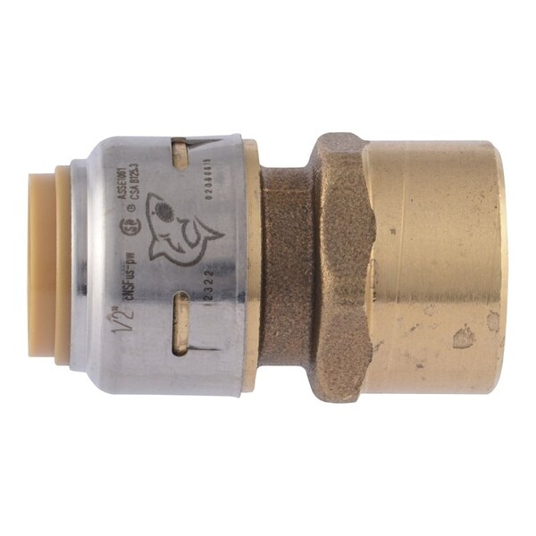 Sharkbite Adapter, 1/2 in, FNPT, Brass, 250 psi Pressure UR072A4 - main
