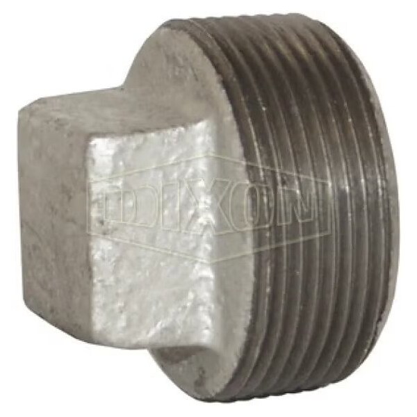 Dixon Square Head Plug, 6 in Nominal, MNPT End Style, 150 lb, Iron, Galvanized SHP600G - main