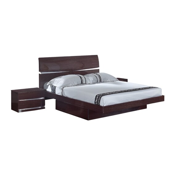 Homeroots Four Piece Wood Brown Solid Wood Bedroom Set With Mirror 343925 - main