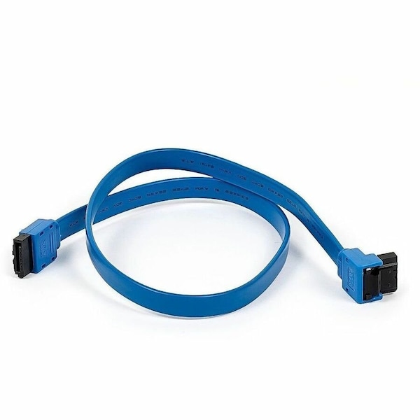 Monoprice 18INCH SATA 6GBPS CABLE W/LOCKING LATCH 90 DEGREE TO 180 DEGREE - BLUE 8783 - main
