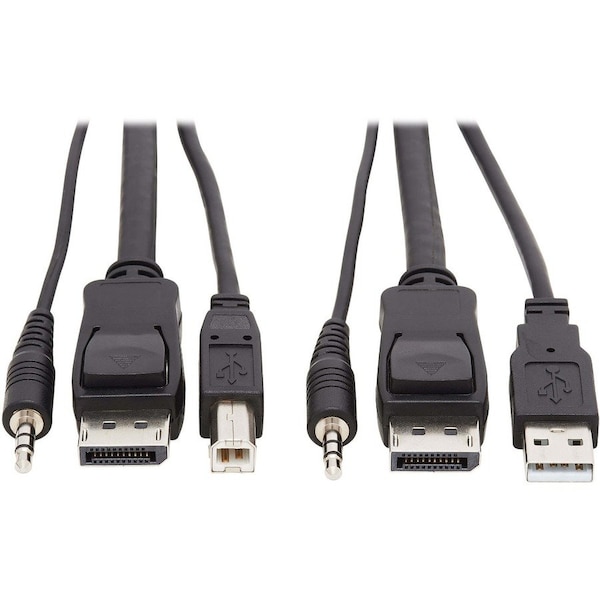 Eaton EATON Tripp Lite Series DisplayPort KVM Cable Kit, 3 in 1 - 4K DisplayPort, USB, 3.5 mm Audio P783-010 - main