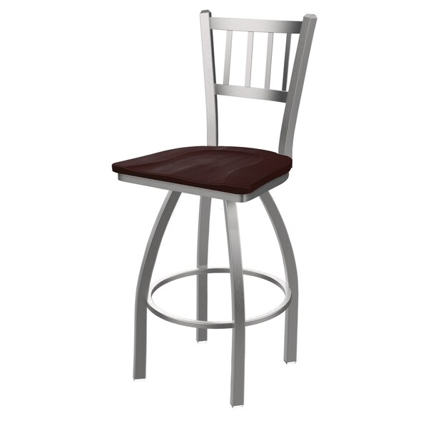 Holland Bar Stool Co 810 Contessa Stainless Steel 36in Swivel Bar Stool with Dark Cherry Maple Seat 81036SSDCMpl - main