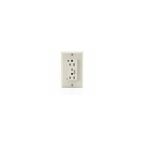Leviton Straight Blade Receptacle, 5-15R, 15 A, 125V AC, Flush Mount, Self-Grounded T8280-T - main