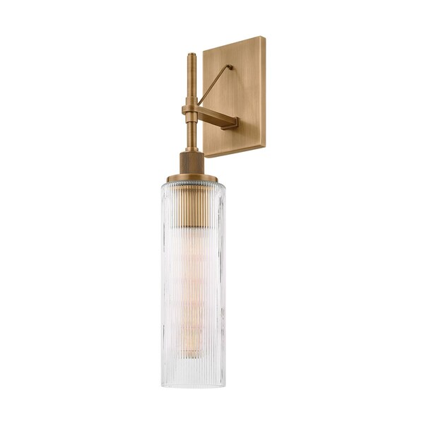 Troy Lighting Shenandoah 1 Light Exterior Wall Sconce, Patina Brass, 4.75 In x 22 In B8022-PBR - main