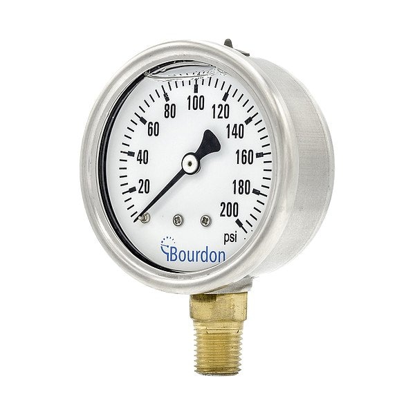 Bourdon Pressure Gauge, 1/4 in NPT, Bottom Location MAX3-D52.H23 - main