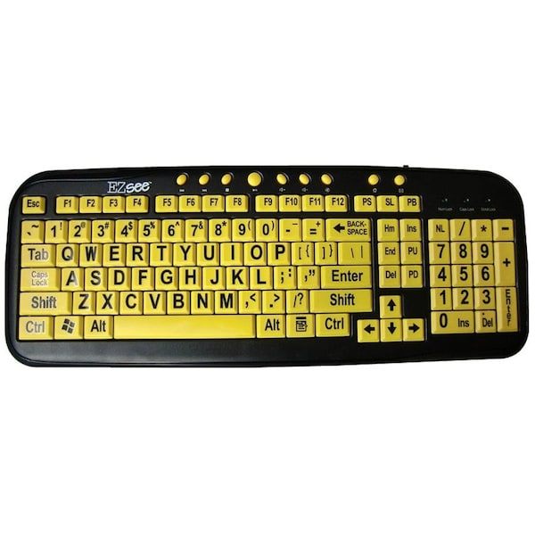Ergoguys EZSEE LOW VISION KEYBOARD LARGE PRINT YELLOW KEYS BY ERGOGUYS CD1038 - main