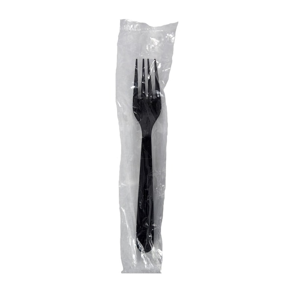 Rdi PP Cutlery Individually Wrapped Heavy Weight Black Forks 1000cs, 1000PK F-CT-PP-FRK-W-HWB - main