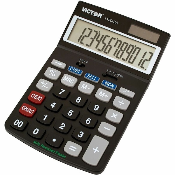 Victor Technology Finance Desktop Calculator, LCD, 12 Digits 1180-3A - main
