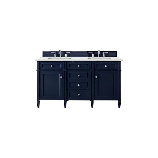 James Martin Vanities Brittany 60'' D Vanity, Victory Blue w/ Ethereal Noctis Silestone Top w/FreePower Wireless Charger 650-V60D-VBL-FENC - main