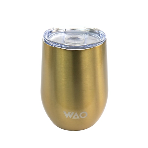 Wao 12 Ounce Thermal Wine Tumbler with Lid in Gold 131019.01 - main