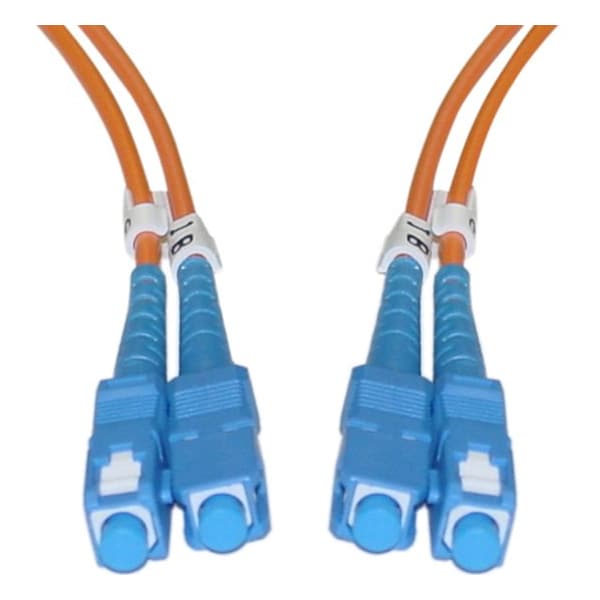 Cable Wholesale SC/UPC OM1 Duplex 2.0mm Fiber Optic Patch Cord, OFNR, Multimode 62.5/125, Orange Jacket, Beige SCSC-11105 - main