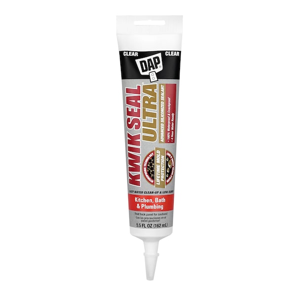 Dap Acrylic Latex Sealant, 6 oz, Tube, Clear, Acrylic Latex Base, Kwik Seal Ultra 18915 - main