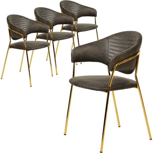 Leisuremod Bella Collection Modern Dining Chair in Charcoal, 4PK BC21CH4 - main