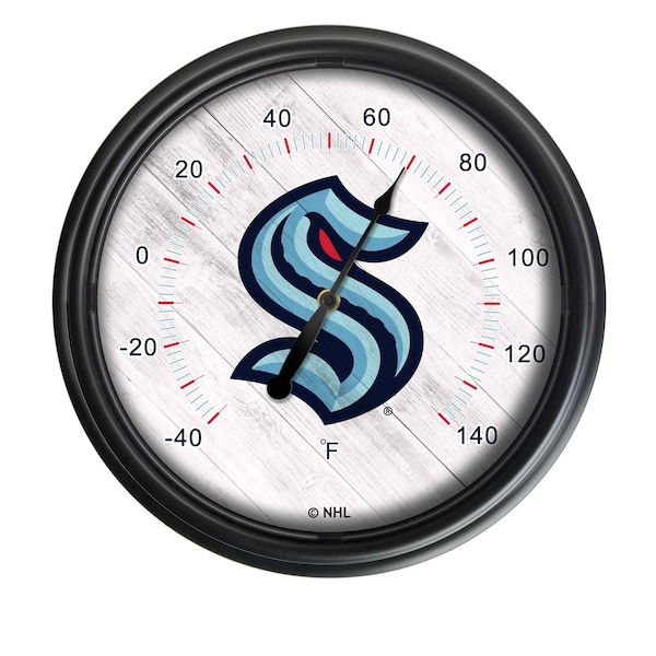 Holland Bar Stool Co Seattle Kraken Indoor/Outdoor LED Thermometer ODThrm14BK-08SeaKrk - main