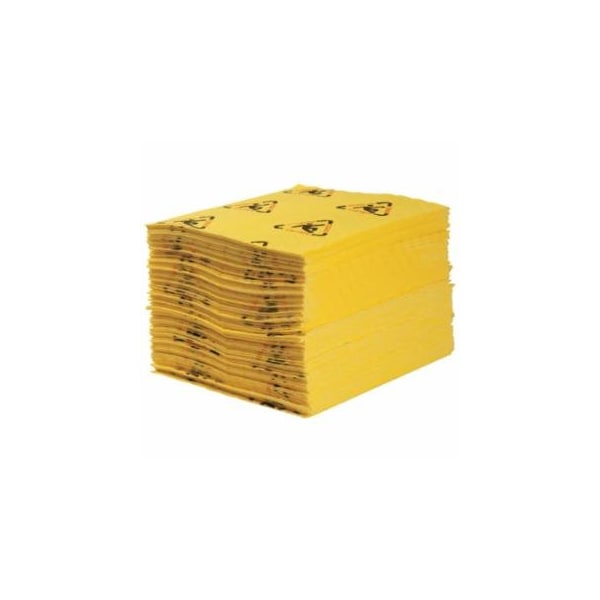 Brady Spc SPC High Visibility Safety & Chemical Absorbent Mat, Abs 3 gal, 15 in x 19 in, 100PK 655-CH100 - main
