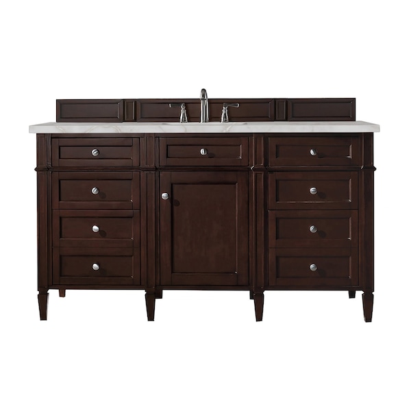 James Martin Vanities Brittany 60'' S Vanity, Burnished Mahogany w/ Victorian Sil Silestone Top w/ Wireless Charger 650-V60S-BNM-FVSL - main