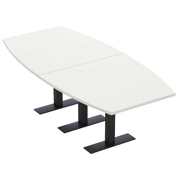 Skutchi Designs 8ft Boat Conference Table With Power | Harmony Series | 8 Person Meeting Room Table HAR-BOT-48X96-T.BK-W960-NA - main