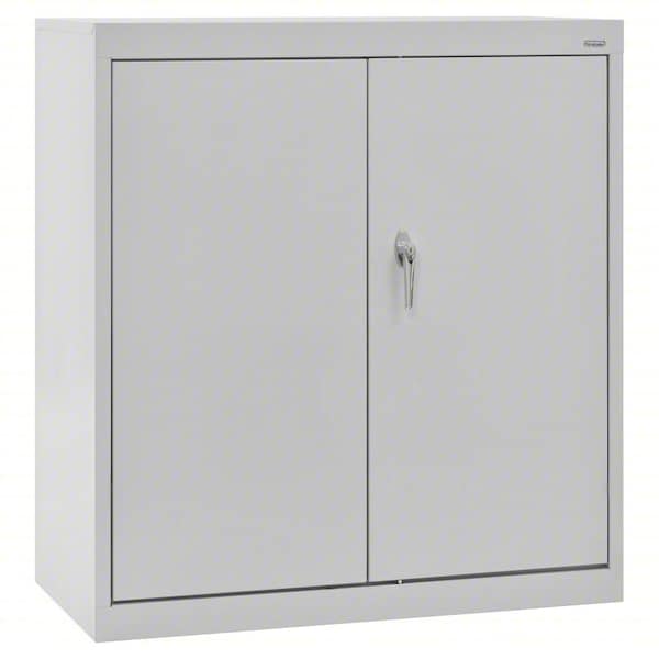 Sandusky Lee Shelving Storage Cabinet, 36 in H, 36 in W, 24 in D, Swing, Keyed, Gray, 3 Shelves CA21362436-05 - main