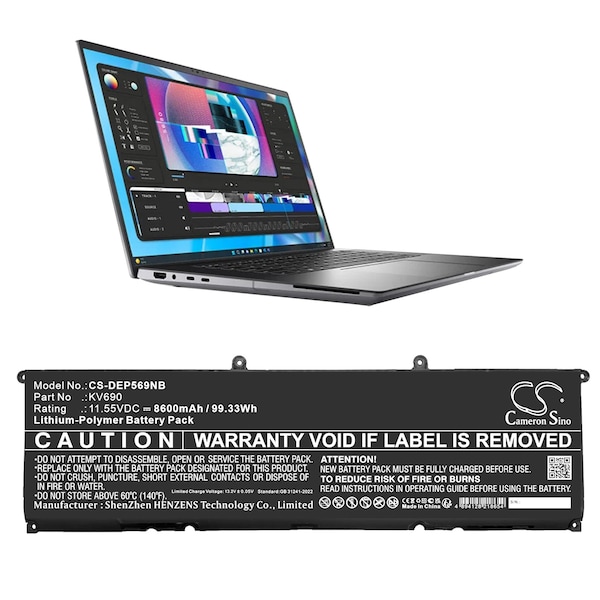 Ilc Replacement Laptop Battery, 11.1V DELL PRECISION 5680 BATTERY - main