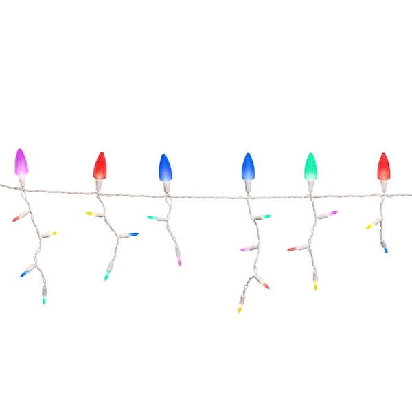 Celebrations Platinum LED C9 Multicolored 70 ct Icicle Christmas Lights 9 ft. 11-12004A - main