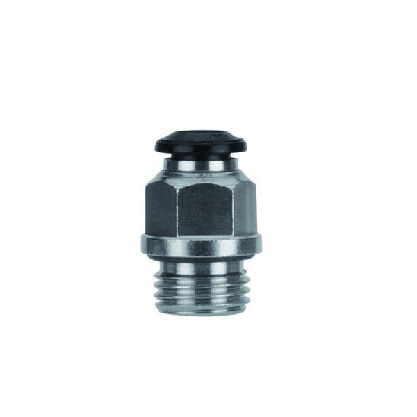 Usa Industrials Push to Connect Tube Fitting, Nickel Plated Brass w/ Plastic Release Ring, Male Straight, 8mm ZUSA-TF-PTC-NPBR-34 - main