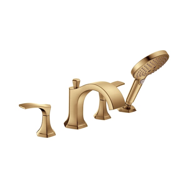 Hansgrohe Locarno 4-Hole Roman Tub Set Trim with 1.75 GPM Handshower in Brushed Bronze 04817140 - main