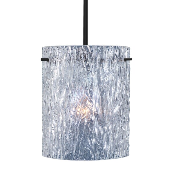 Besa Lighting Besa Tamburo 8 Stem Pendant, Clear Stone, Black Finish, 1x 11W LED 1TT-400600-LED-BK - main
